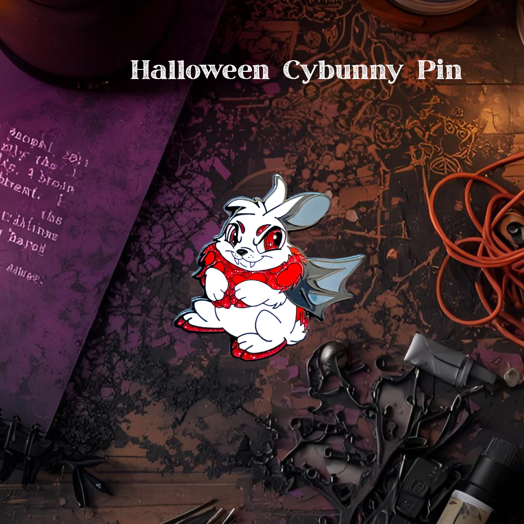 Halloween Cybunny Pin, Neopets