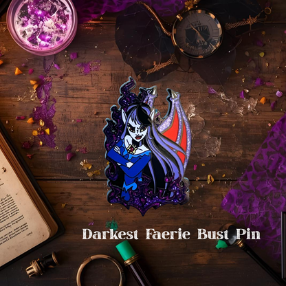 Darkest Faerie Bust Pin, Neopets