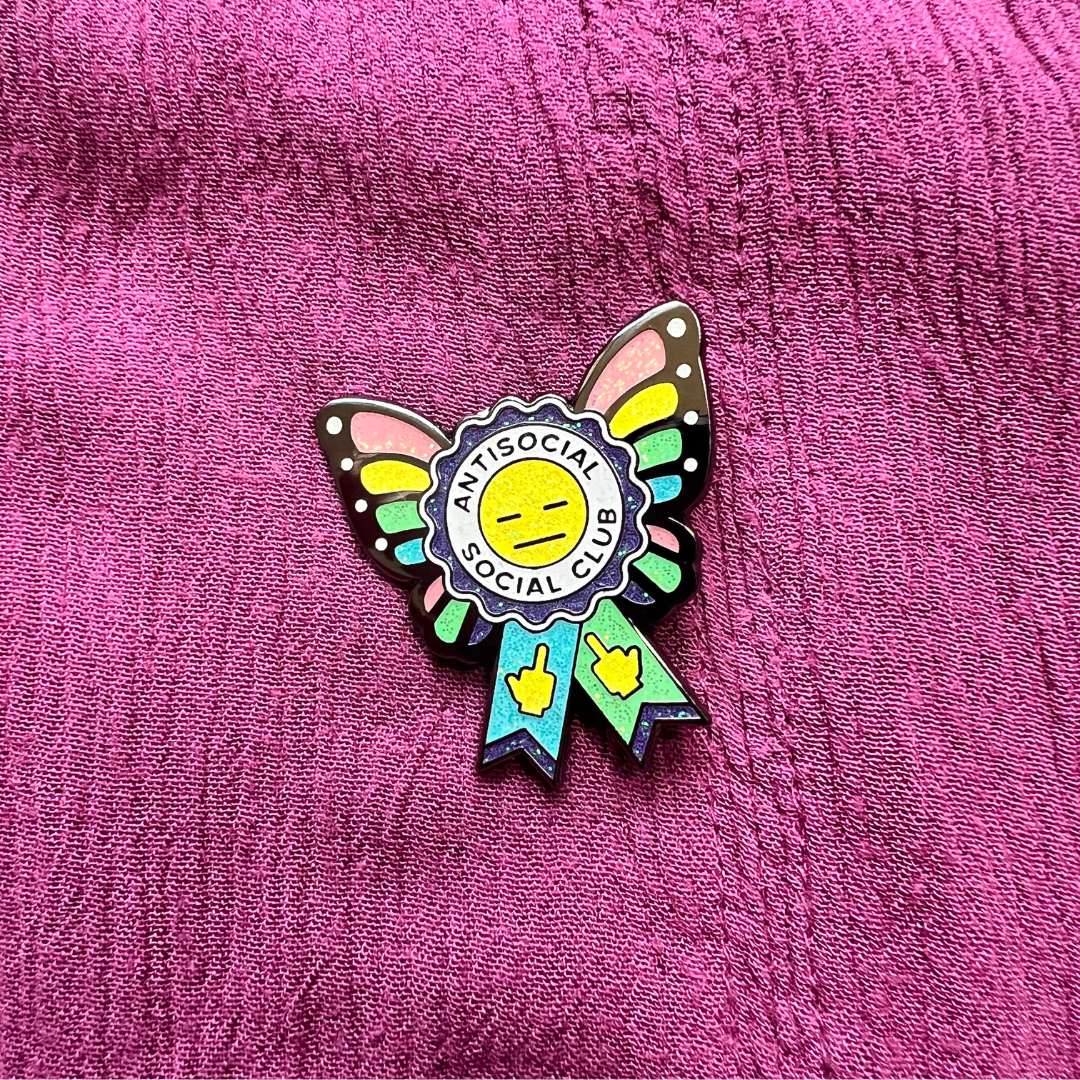 Anti-Social Ribbon Pin