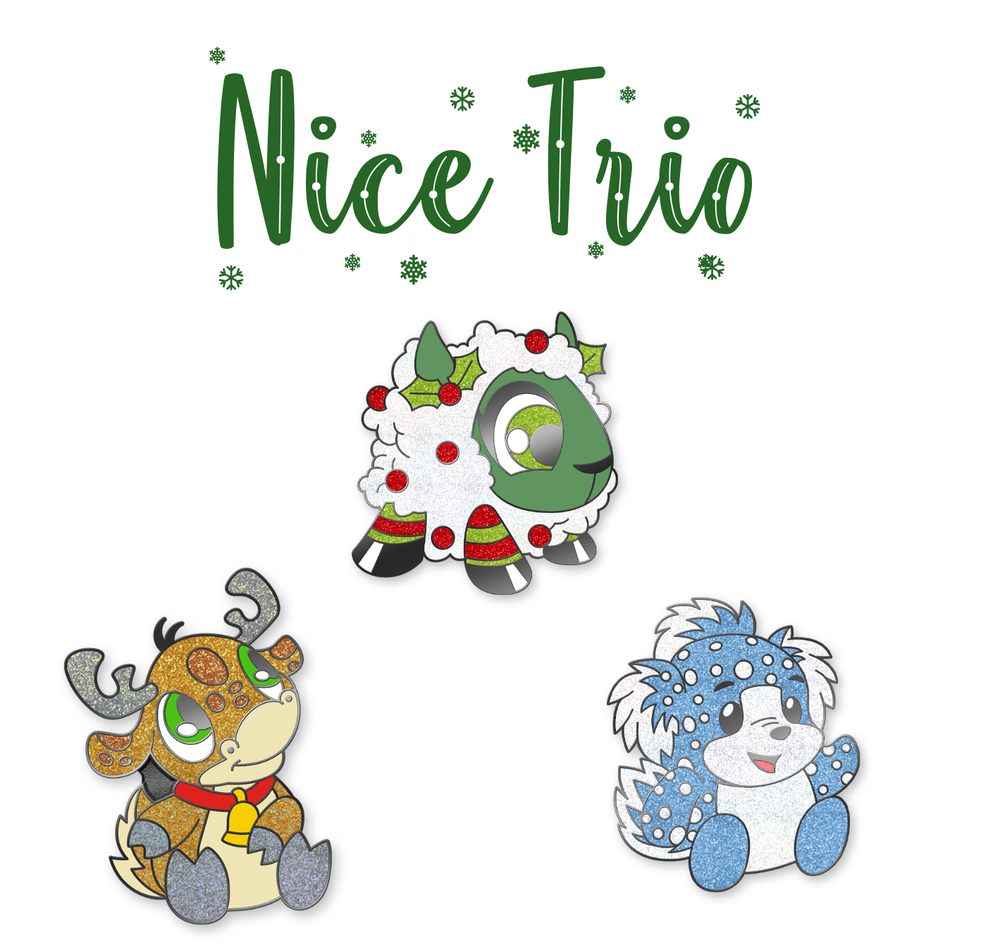 Neopet Holiday Nice Trio Pin Set